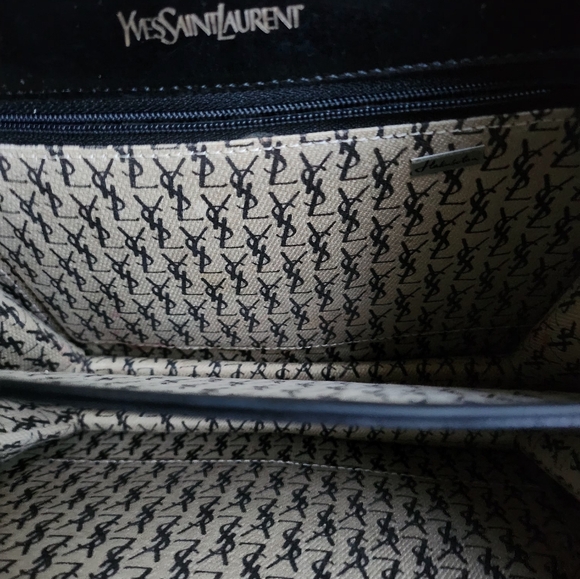 VINTAGE  LEATHER ALLIGATOR LOOK HANDBAG BY YSL